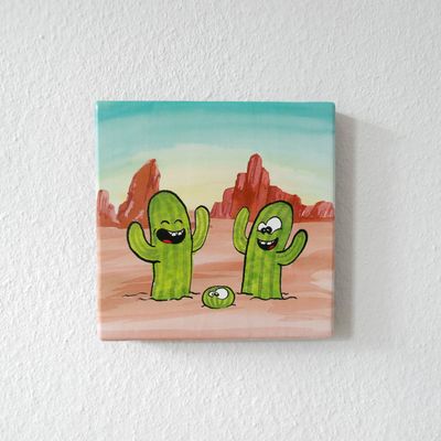 Kaktus - On Wood — Art by Margreet Rijlaarsdam